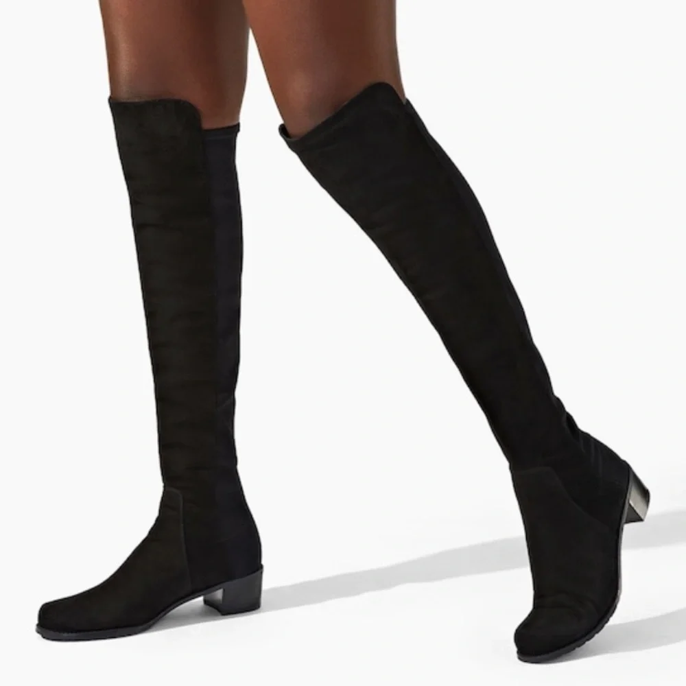 Stuart Weitzman Reserve 2020 Fall Black Suede Over the Knee Boots